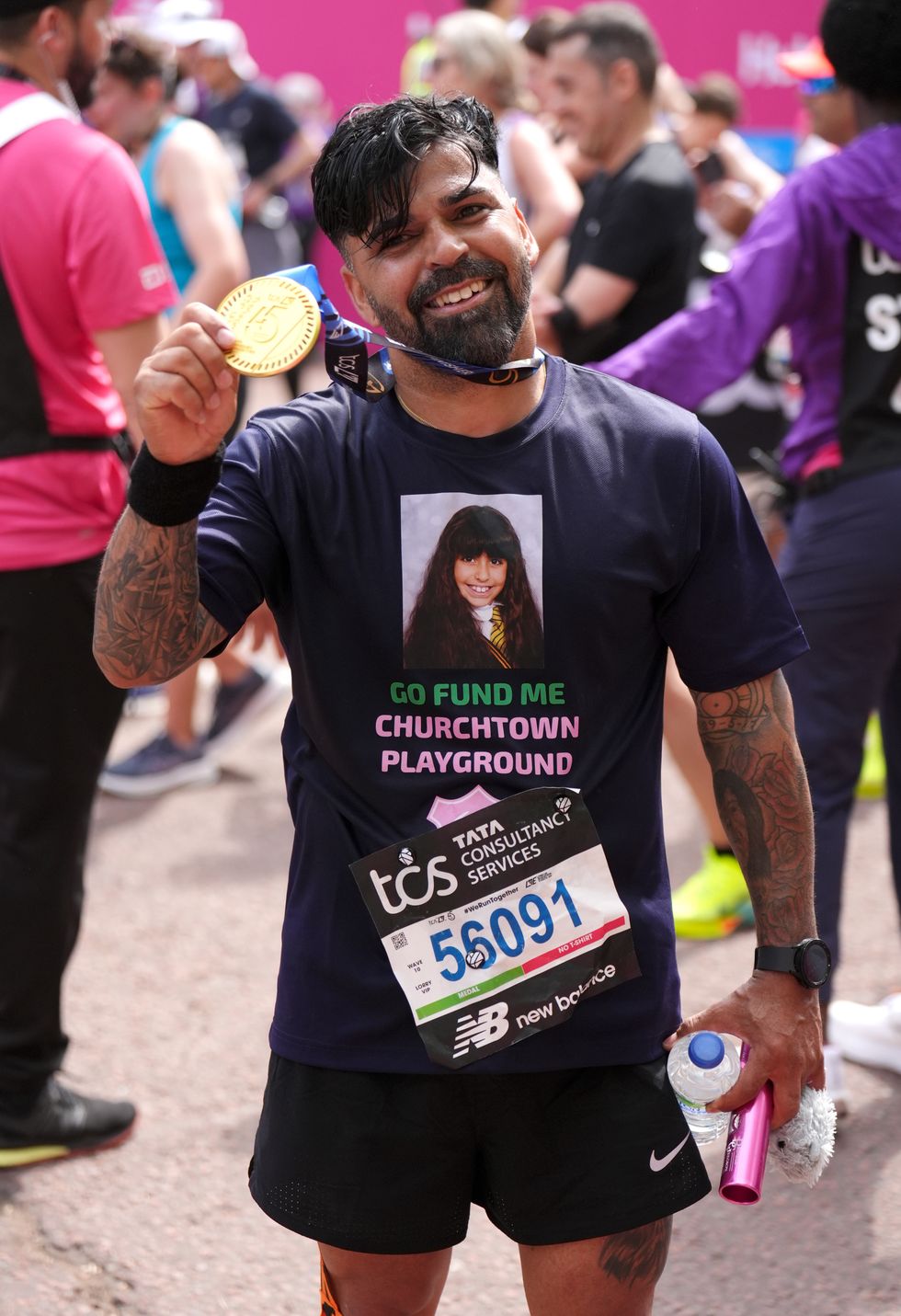 Fathers of two girls killed in Southport attack among London marathon finishers