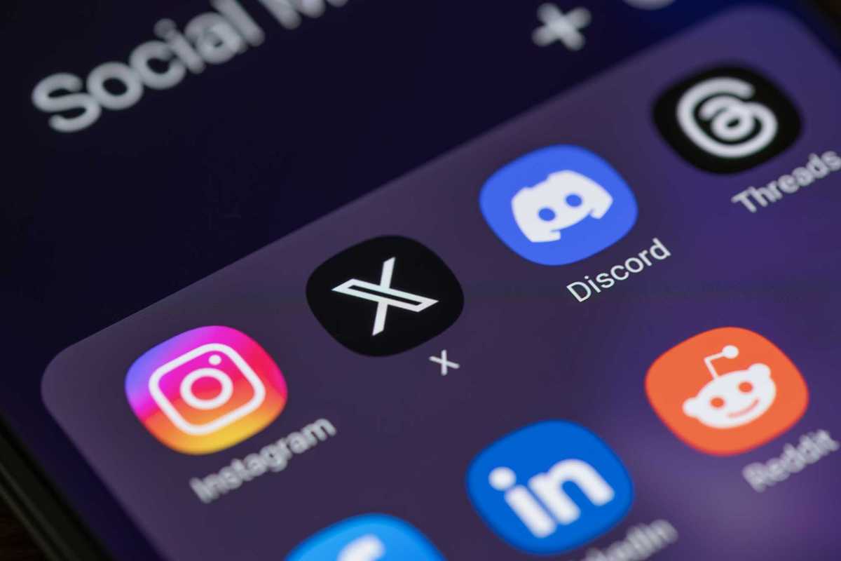 Several social media apps on an iPhone.