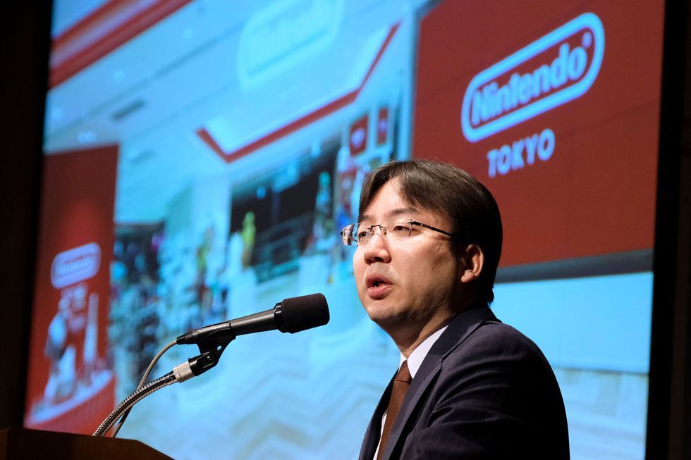 Shuntaro Furukawa, president of Japan's video game company Nintendo, delivers a speech during a briefing of the company's financial results at a hotel in Tokyo on January 31, 2020