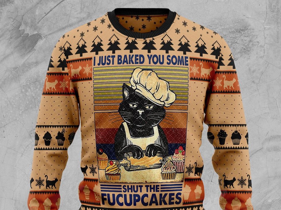 Shut The Fucupcakes Christmas TG5113 Ugly Christmas Sweater