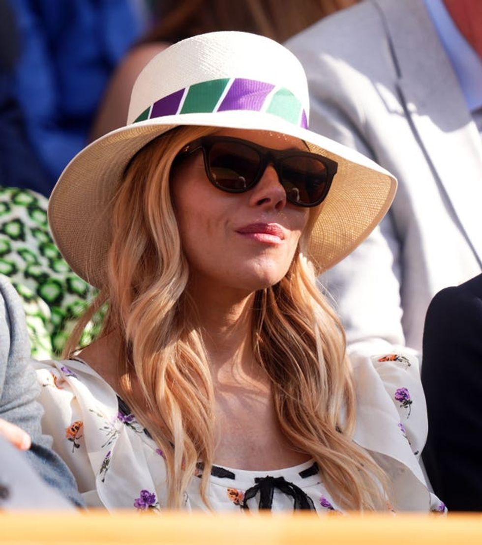 Sienna Miller in the Royal Box on day nine of Wimbledon