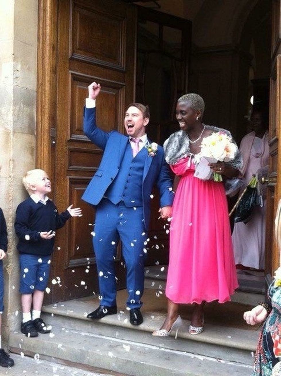 Simone and Mark Lemon getting married in Bath in 2013 (Mark Lemon/PA).