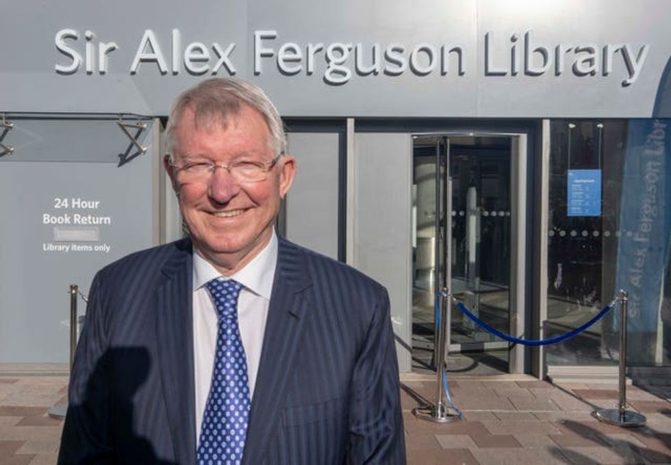 Sir Alex Ferguson at the Glasgow Caledonian University library