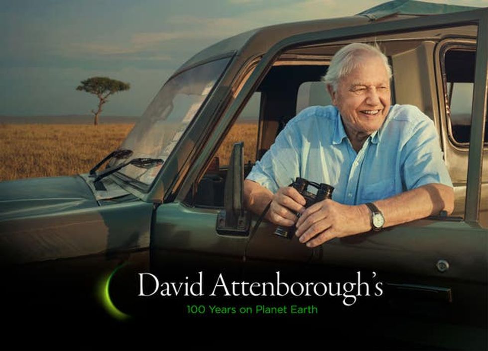Sir David Attenborough on location while filming for David Attenborough\u2019s 100 Years On Planet Earth