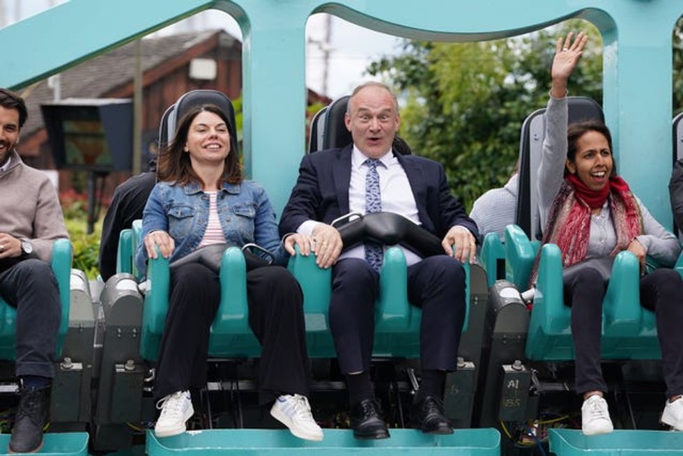 Sir Ed Davey on a rollercoaster