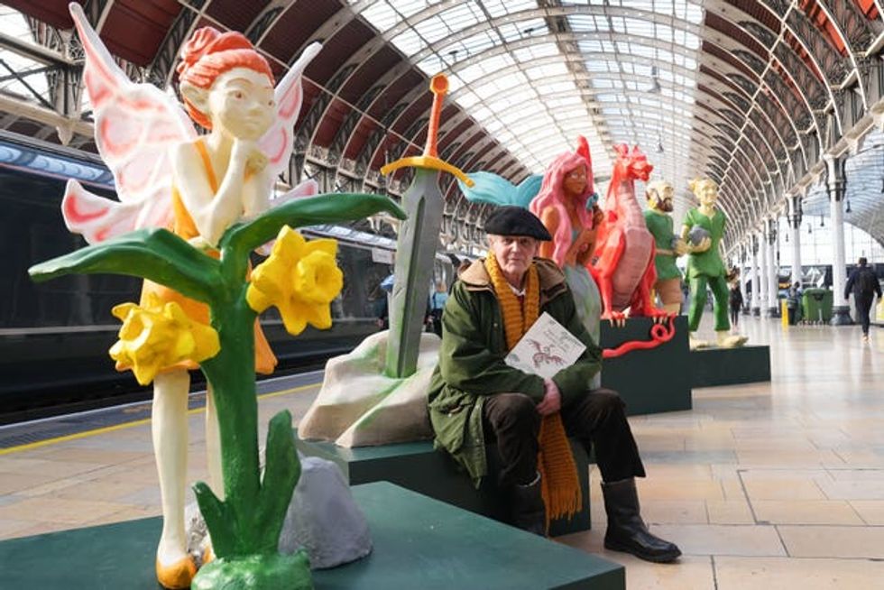 Sir Michael Morpurgo at the launch of his new collection of short mythical stories, The Miracle Dolphin Of Mevagissey, at Paddington station, west London