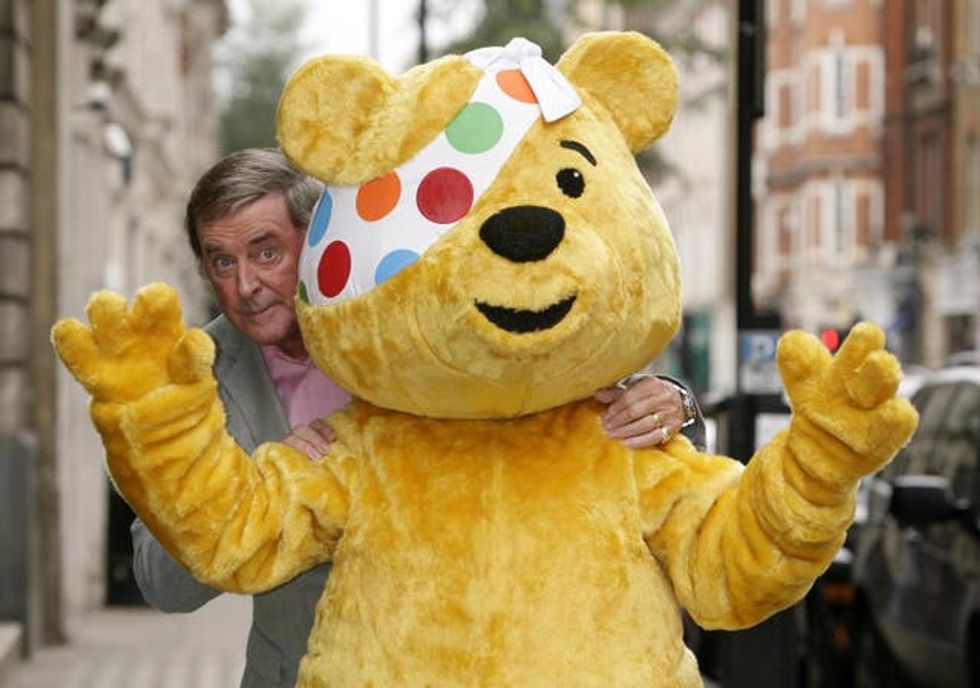 Sir Terry Wogan with Pudsey Bear