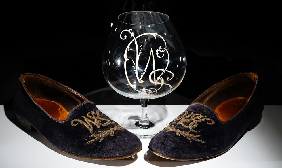 Sir Winston Churchill\u2019s velvet slippers and brandy glass