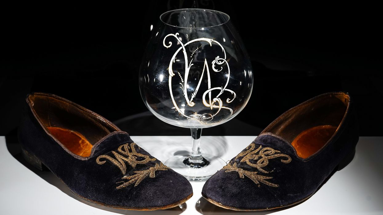 Sir Winston Churchill’s velvet slippers and brandy glass