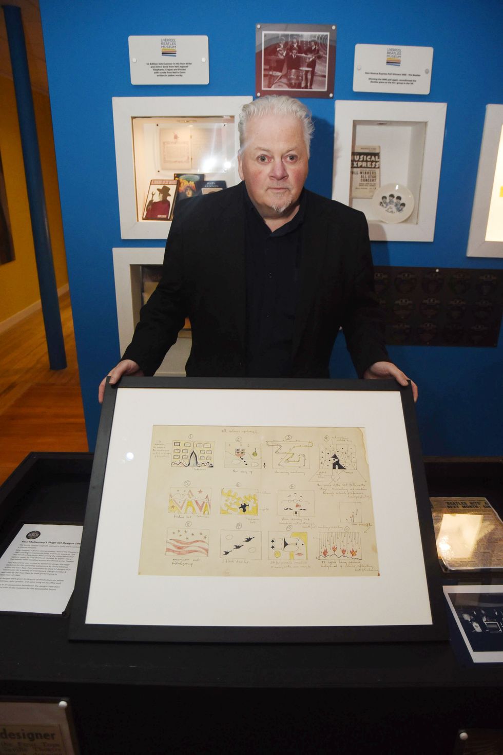 Stage backdrop designs drawn by Sir Paul McCartney unveiled at museum