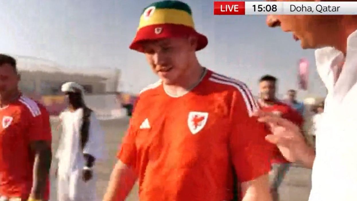 Sky News reporters attempt to interview Wales fans backfires twice in 13 seconds