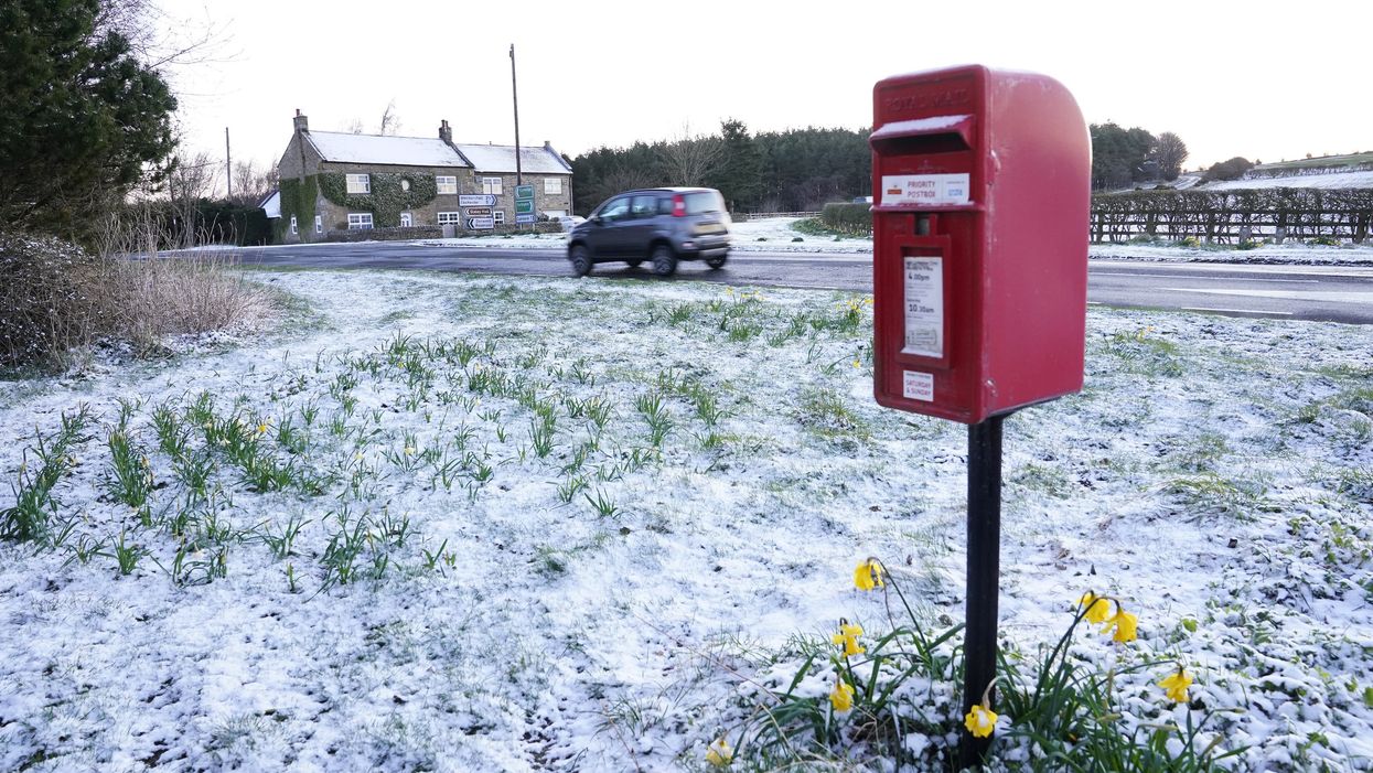 Snow fell overnight in Northumberland