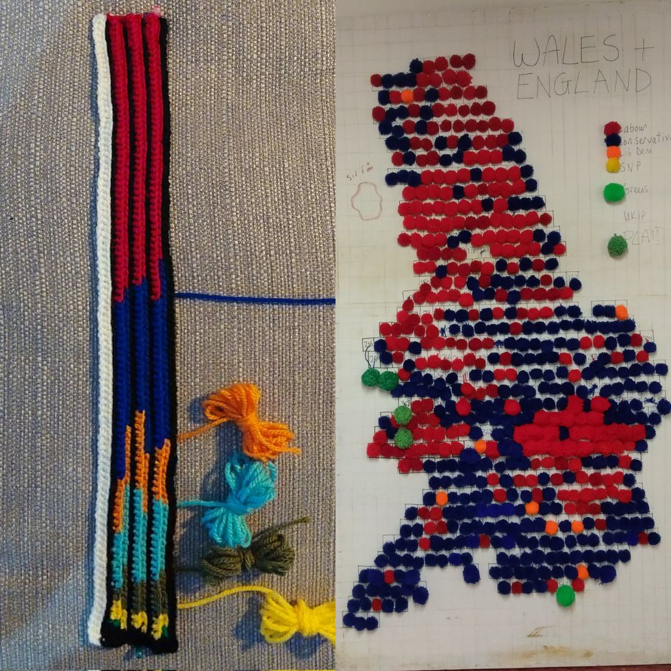 Pom poms and crocheted poll data: Public document election with arts and crafts
