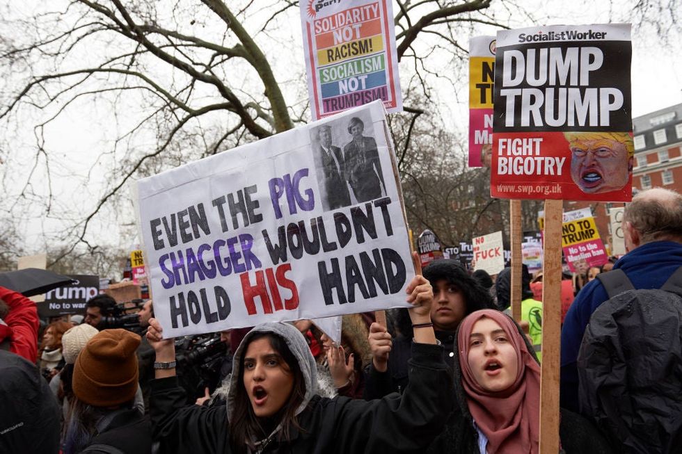 Socialist Worker 'Dump Trump' signs at Saturday's protest.