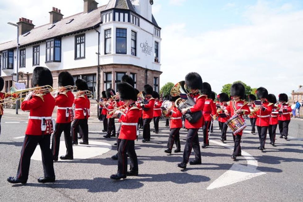 Soldiers march in Berwick