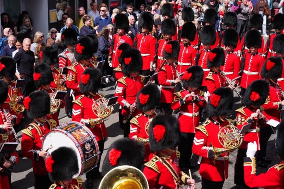 Soldiers march in Berwick