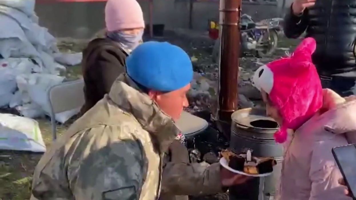 Soldiers sing 'Happy Birthday' to little girl who lost mum in Turkey earthquake