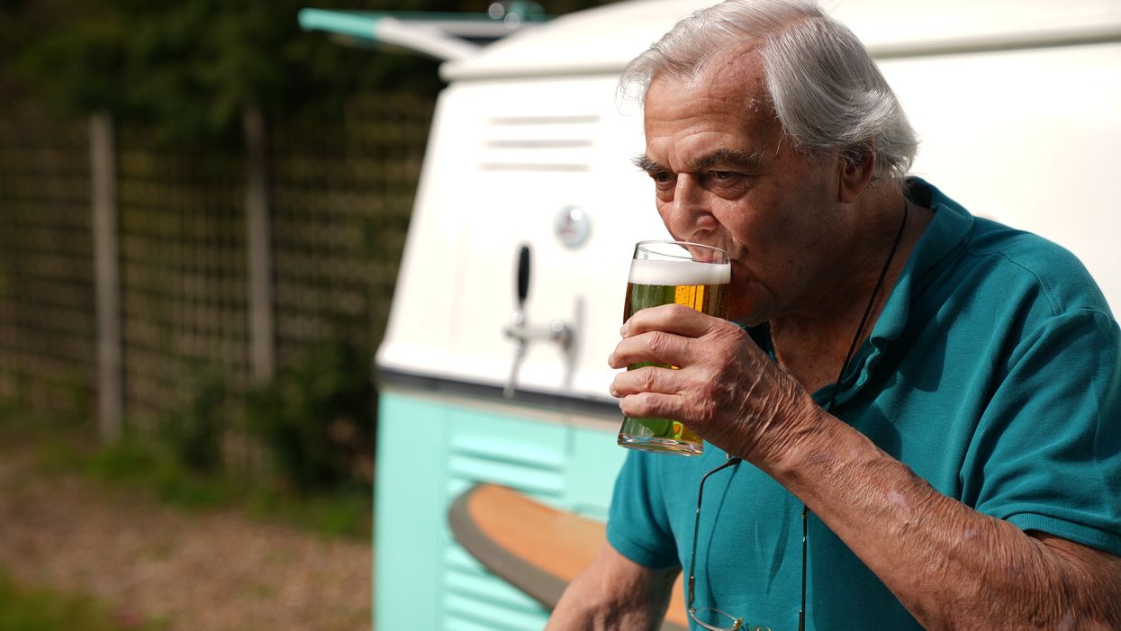 Someone enjoys a tasty pint