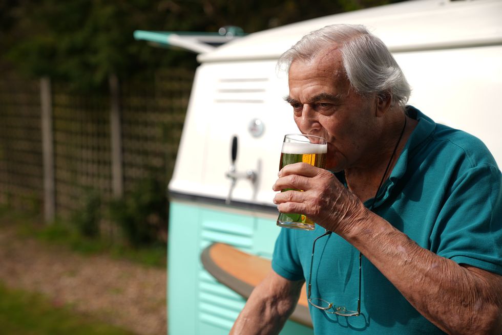 Someone enjoys a tasty pint