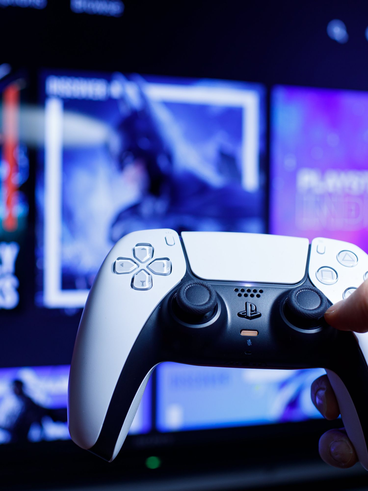 Sony PlayStation 5 console and games stock photo