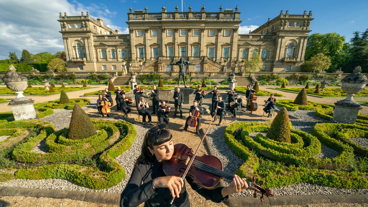 Sophia Dignam plays the viola along with other members of the Yorkshire Symphony Orchestra at Harewood House