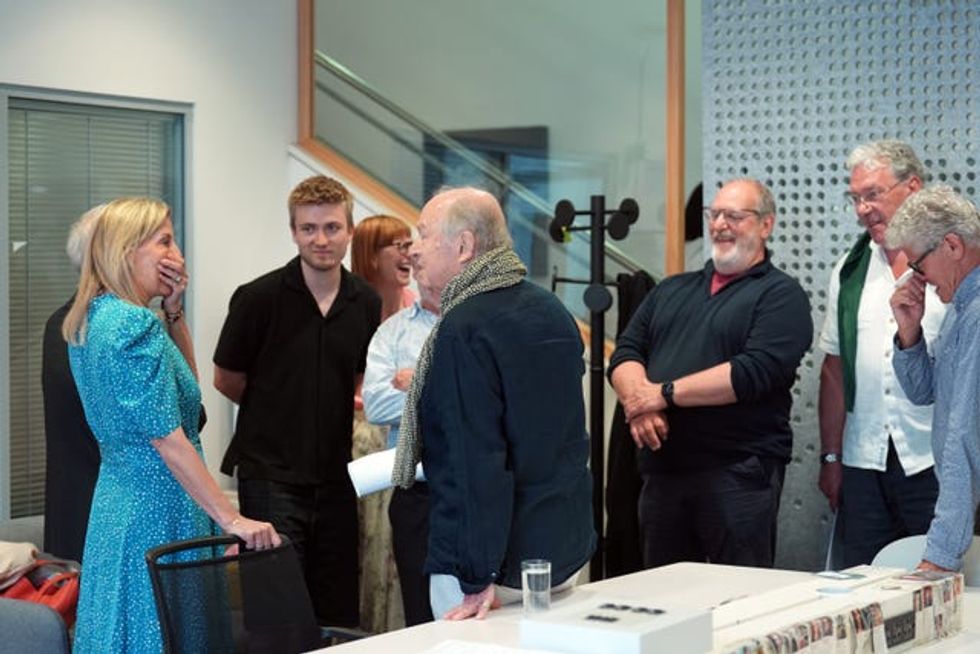 Sophie reacts as he meets cast members from The Archers