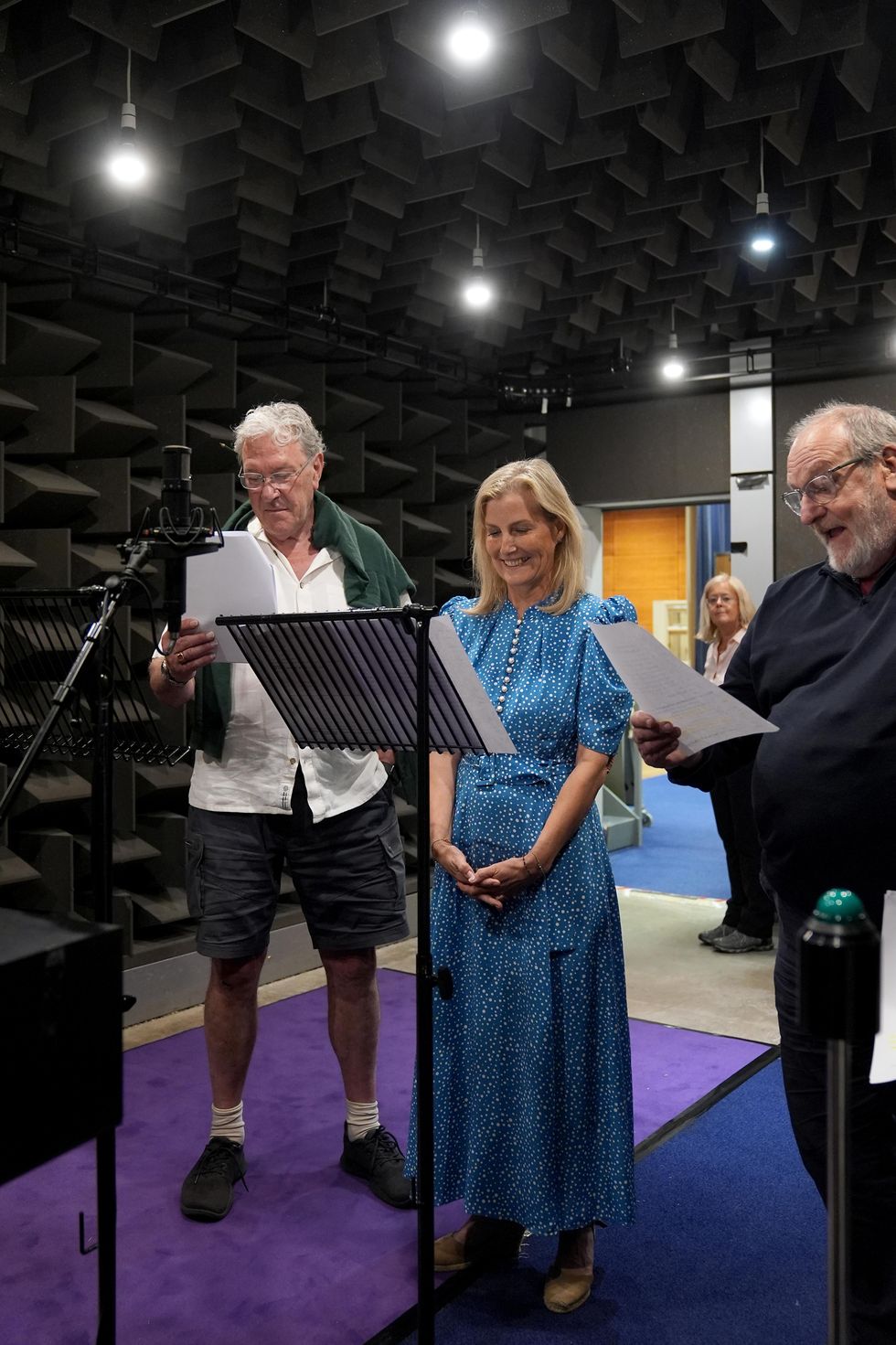 Sophie with actors Tim Bentnick who plays David Archer, David Troughton who stars as Tony Archer