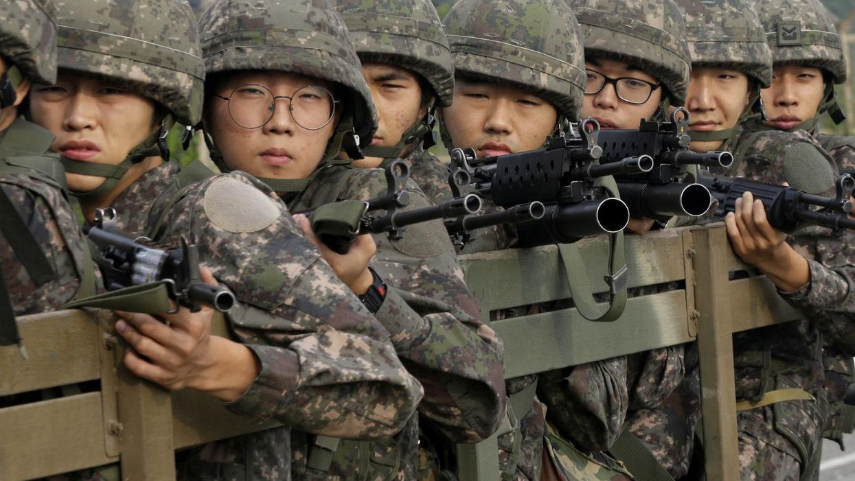 South Korean soldiers near the DMZ this week