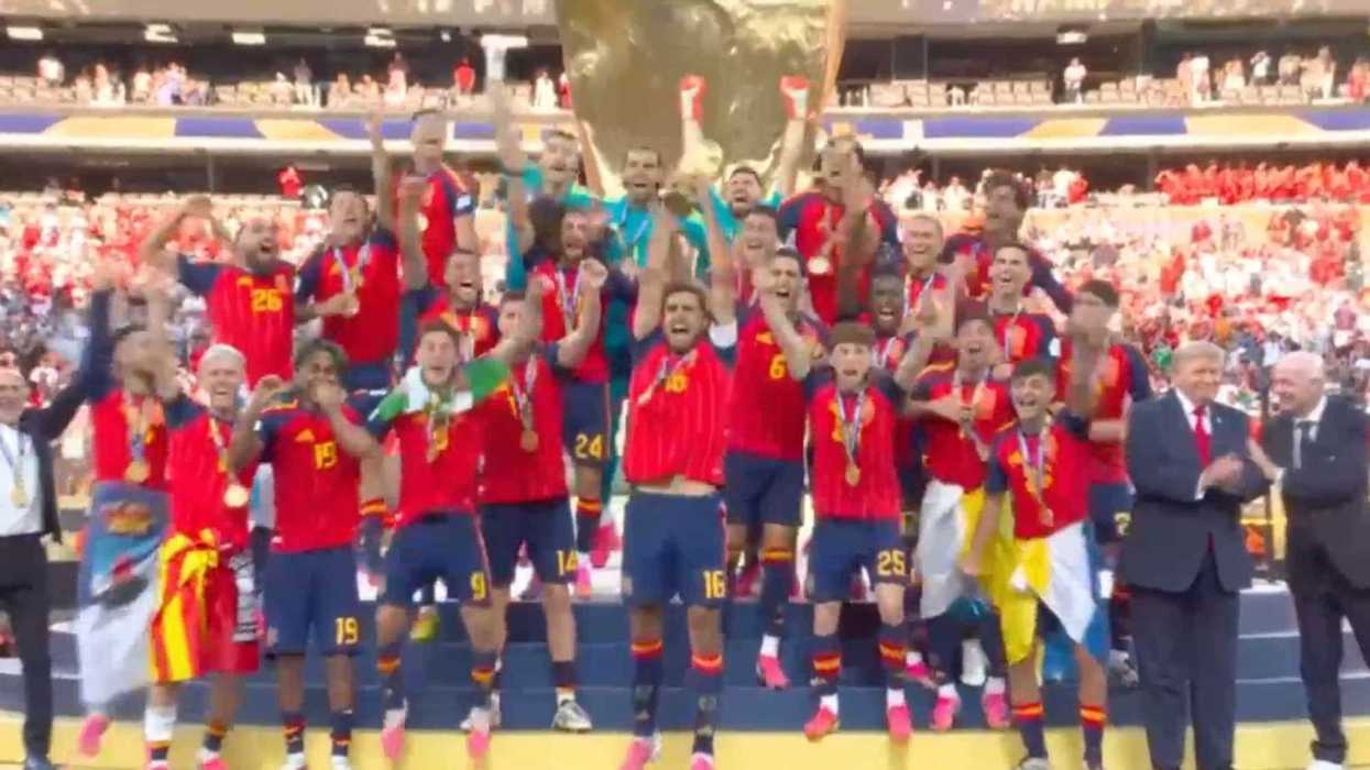'Embarrassing': Reaction as Trump lingers on stage with Spanish team for World Cup trophy ceremony