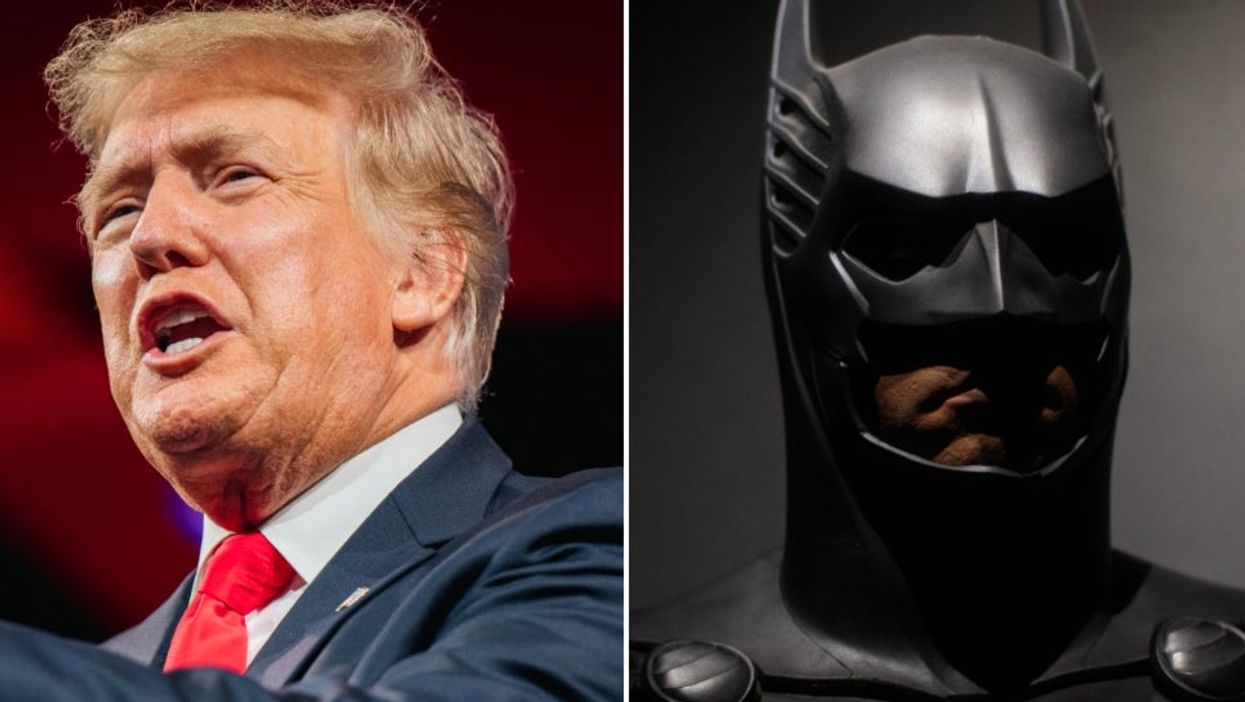 <p>Spot the difference? According to a Newsmax host Donald Trump and Batman have a lot in common...</p>