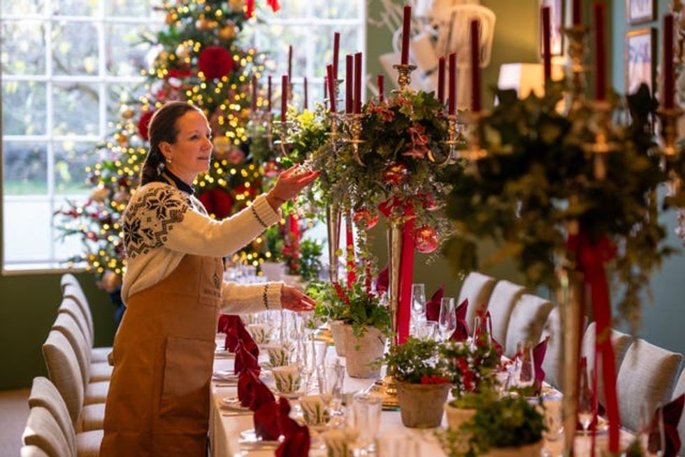 Staff at Highgrove prepare place settings