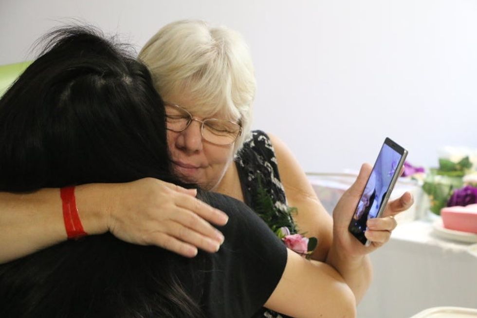 Staff members came in on their day off to help Wendy McFadden celebrate her parents\u2019 wedding renewal ceremony (The Royal Orthopaedic Hospital NHS Foundation Trust)