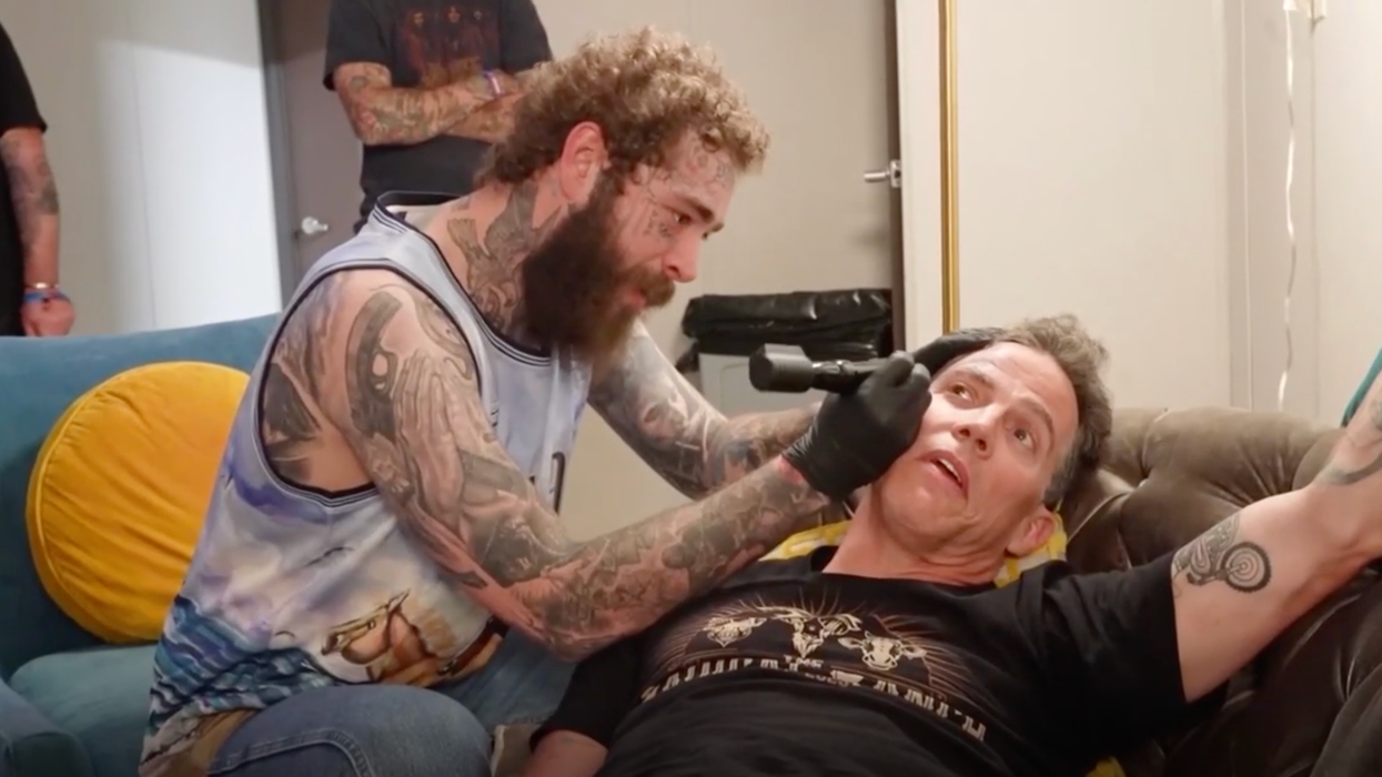 Steve O gets x-rated tattoo on his face from Post Malone