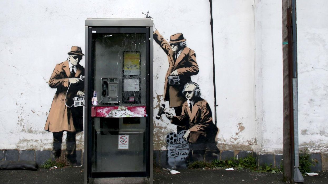 Street art in Cheltenham, near GCHQ, attributed to Banksy