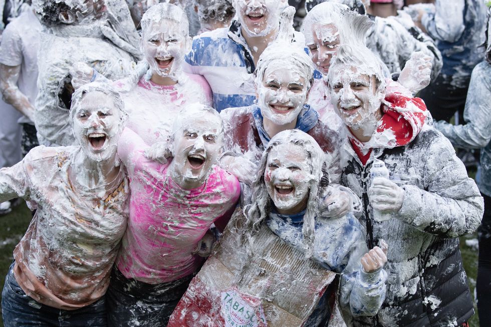 St Andrews students get in a lather as part of the university’s Raisin Week