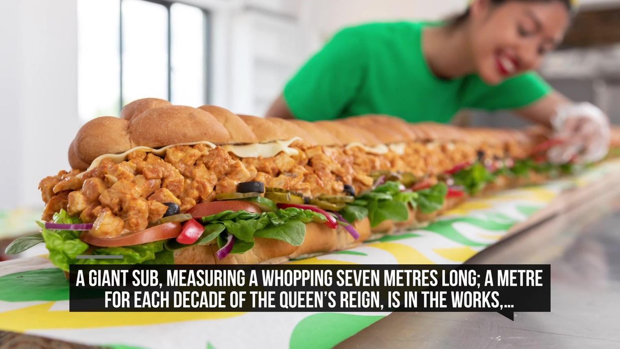 Subway is launching a seven-metre sandwich containing 256 slices of cheese