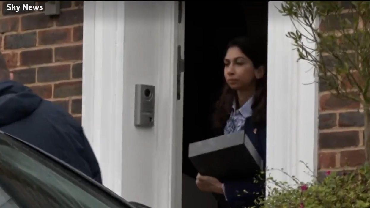 Reporters laugh out loud as Braverman is asked if she's 'off to get sacked'