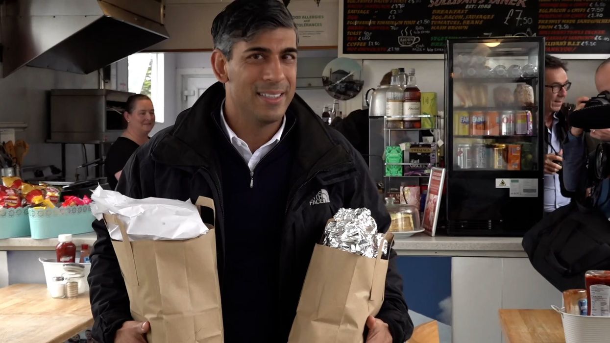 Rishi Sunak slammed for wearing £750 backpack to visit one of the UK's poorest areas