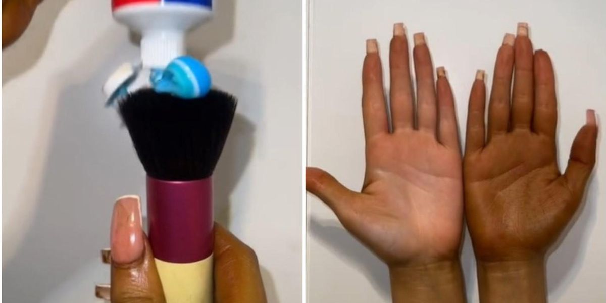 Fake Tan Routine Woman's unique fake tan removal method using toothpaste goes viral ...