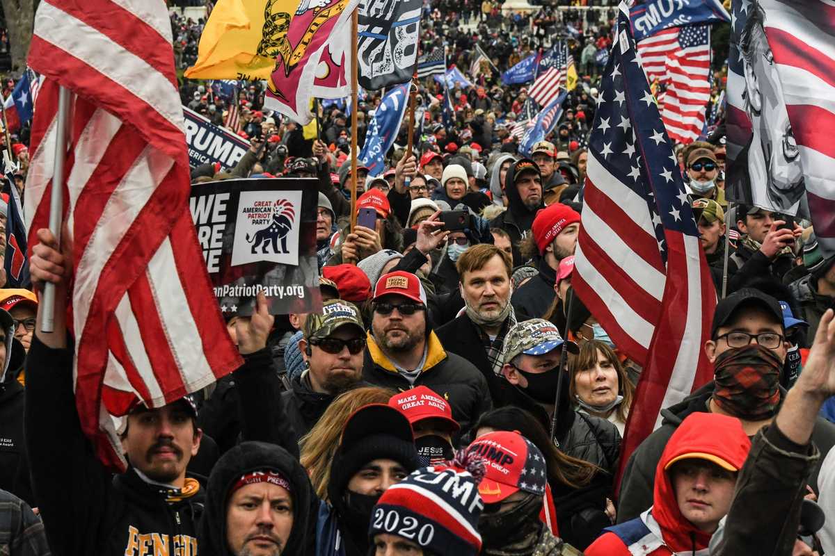 Supporters of US President Donald Trump participate in a ‘Stop the Steal' protest outside of the Capitol building in Washington DC US 6 January, 2021