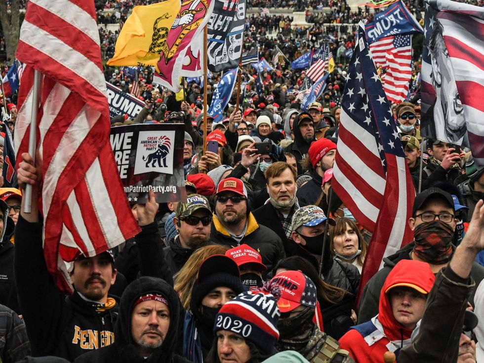 Supporters of US President Donald Trump participate in a \u2018Stop the Steal' protest outside of the Capitol building in Washington DC US 6 January, 2021
