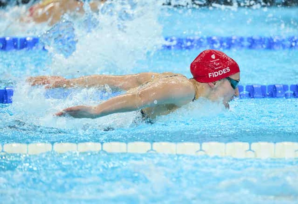 Swimmer Poppy Maskill in the women's S14 100m butterfly at the Paris 2024 Paralympics
