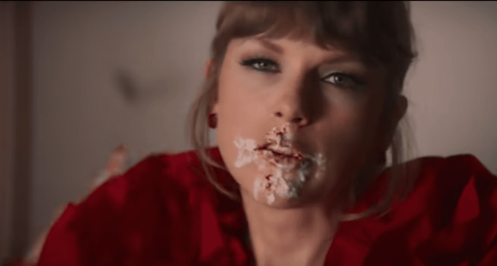 <p>Taylor Swift in the \u201cI Bet You Think About Me\u201d music video.</p>