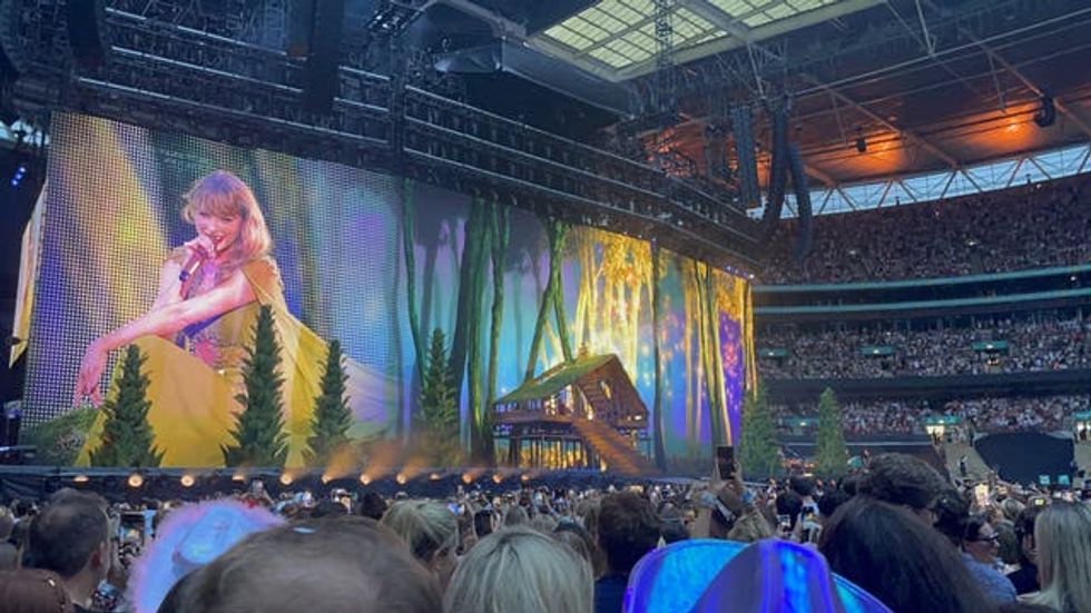 Taylor Swift on stage at Wembley