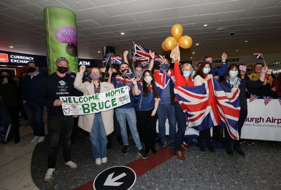 Team GB Medallists arrive at Edinburgh Airport