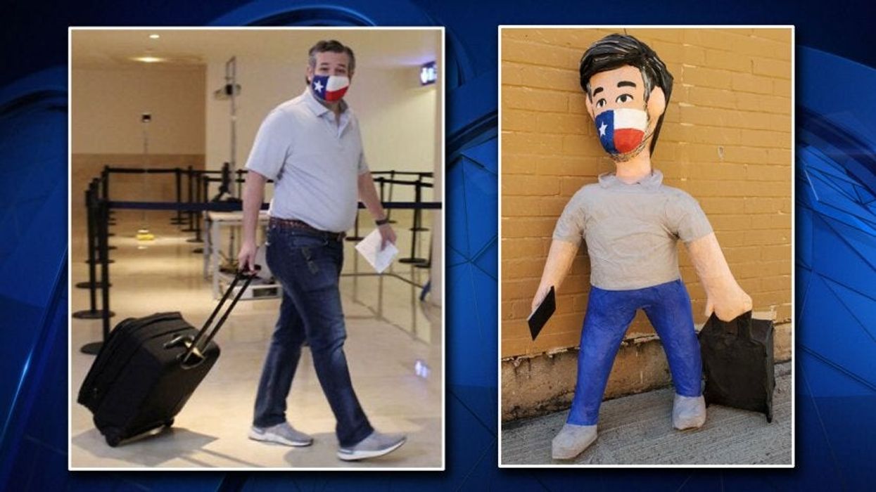 Ted Cruz next to his pinata doppleganger