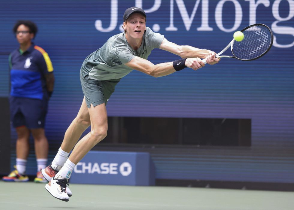 Tennis player Jannik Sinner in action