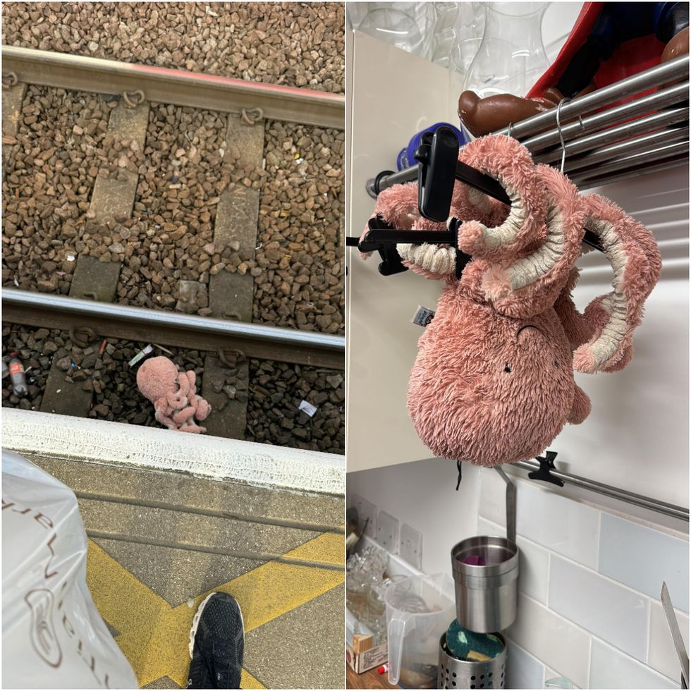 Six-year-old reunited with toy octopus after it fell on to train tracks