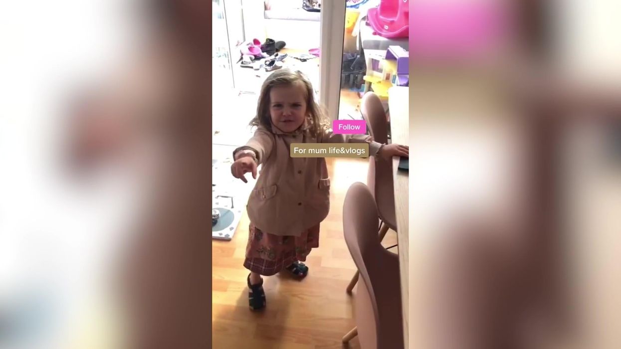 Two-year-old girl furious after discovering mum had thrown drawing in the bin
