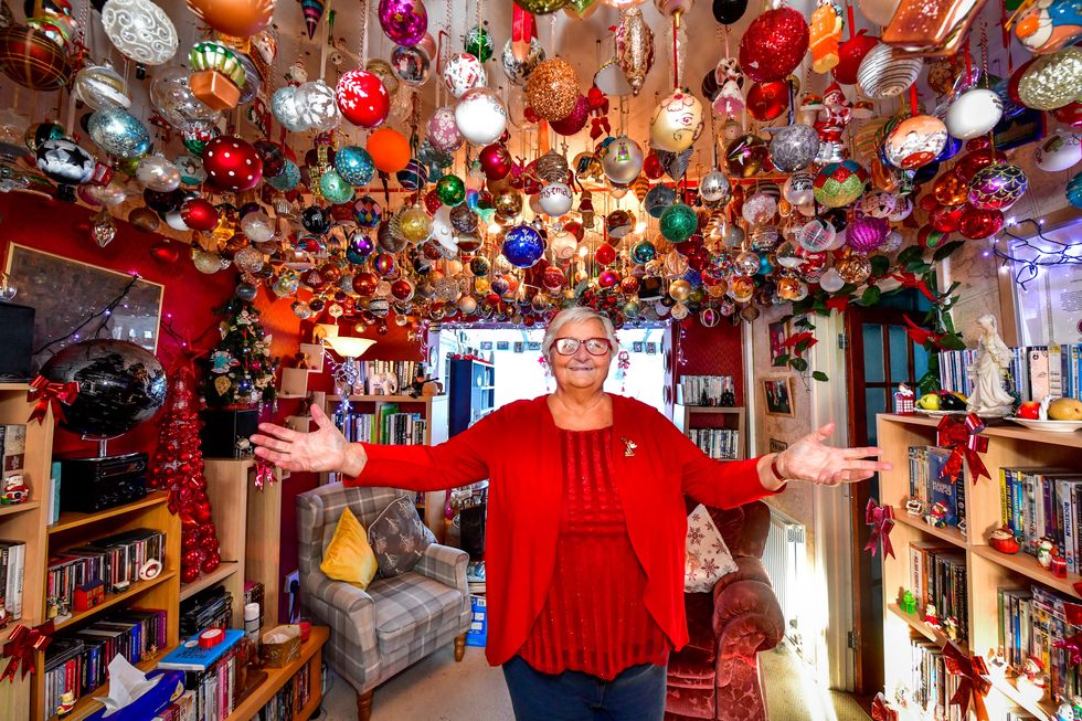 The 79-year-old spends months hanging the decorations every year, starting in September to ensure the house is complete in time for the festive season. (Diyan Kantardzhiev/Guinness World Records)